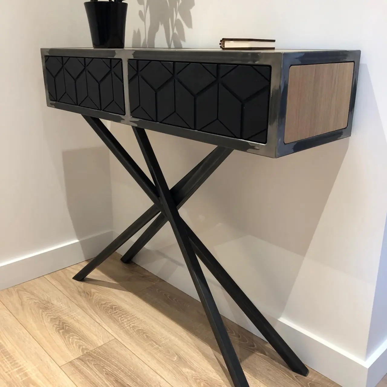 Console d’entrée Mikado avec 2 tiroirs aux façades en… — Alliage Mobilier (1)