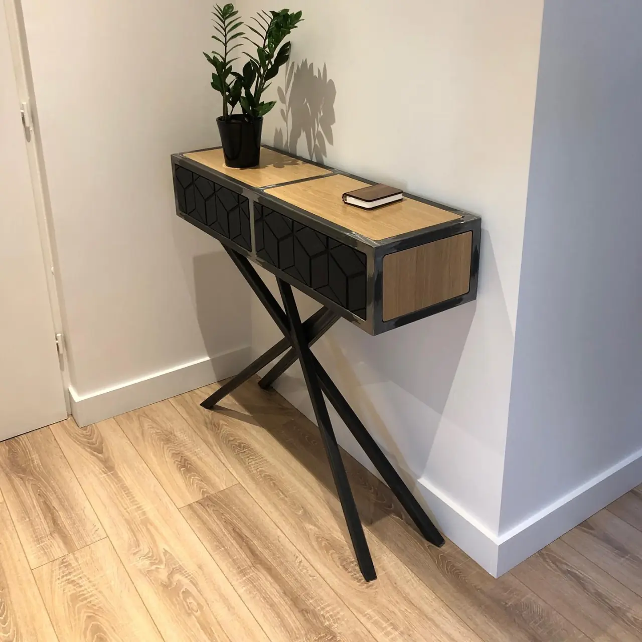 Console d’entrée Mikado avec 2 tiroirs aux façades en… — Alliage Mobilier (2)