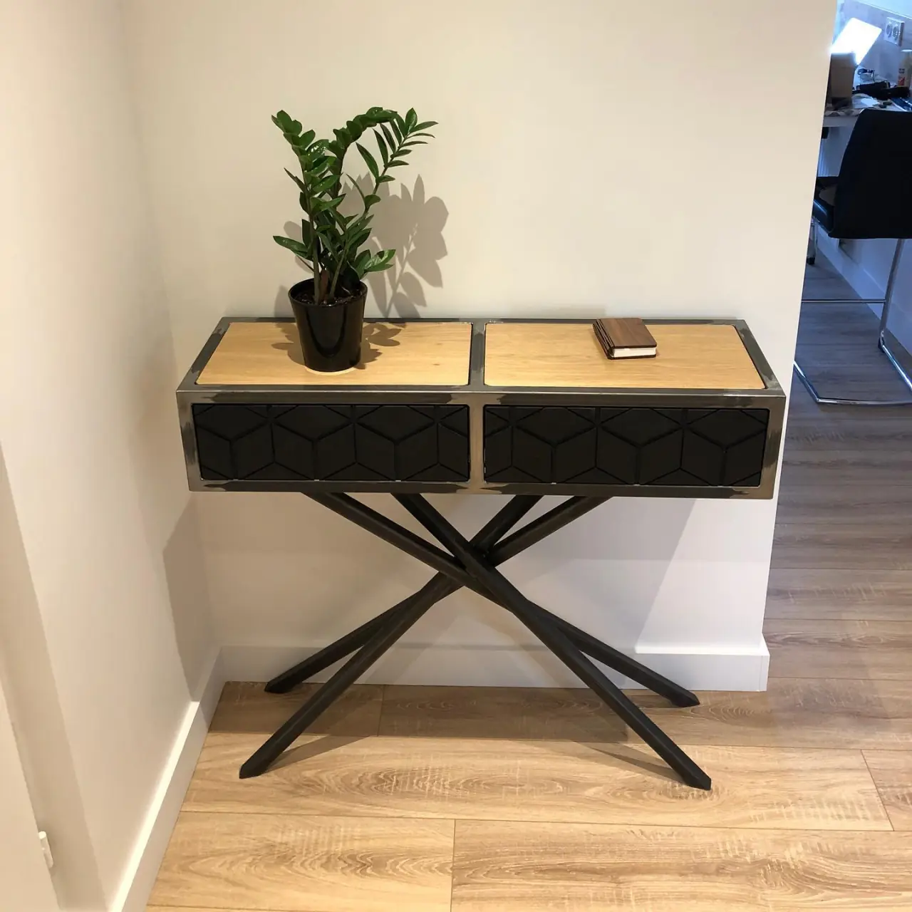 Console d’entrée Mikado avec 2 tiroirs aux façades en… — Alliage Mobilier (3)