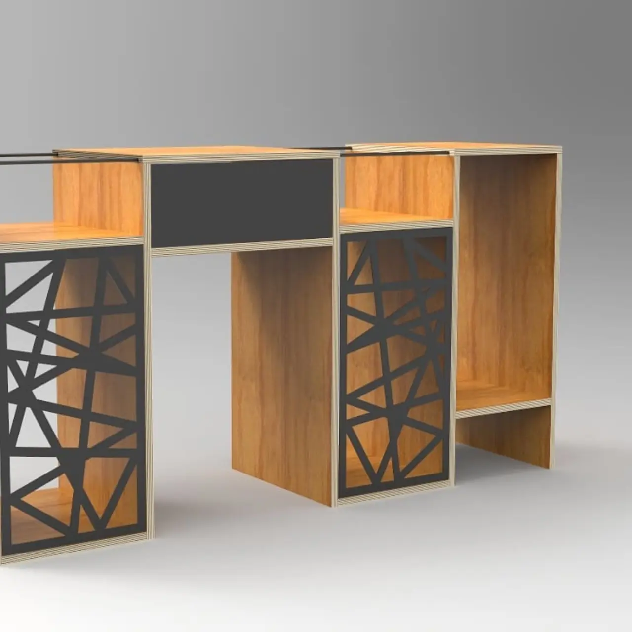 Création du jour, un meuble pour systèmes audio avec… — Alliage Mobilier (3)