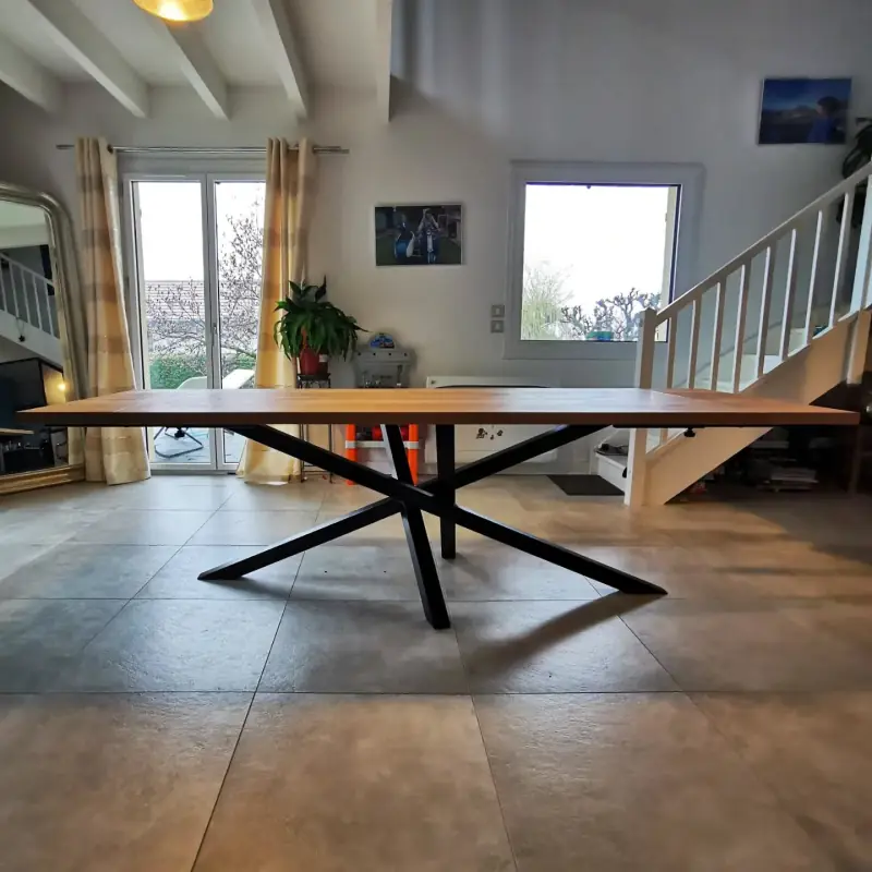 Table à manger en chêne, avec 2 rallonges, pour une… — Mobilier Alliage Mobilier