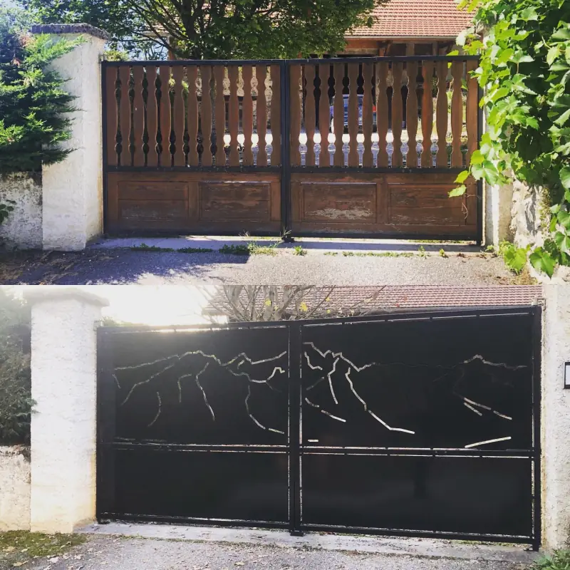 Voilà un petit avant-après pour ce portail qui avait… — Structures & extérieur Alliage Mobilier